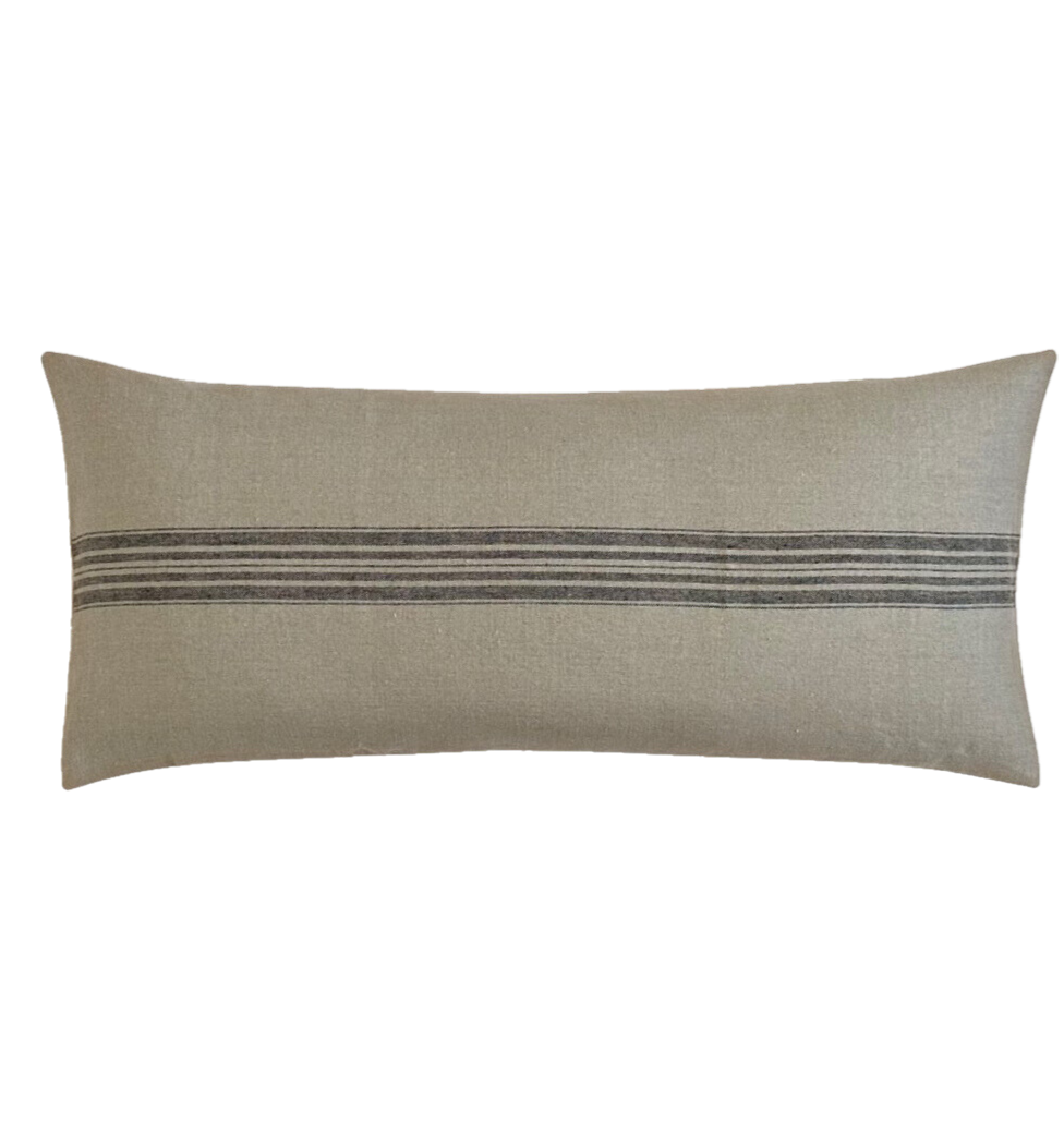 Benjamin | Striped Grain Sack Cotton Pillow Cover