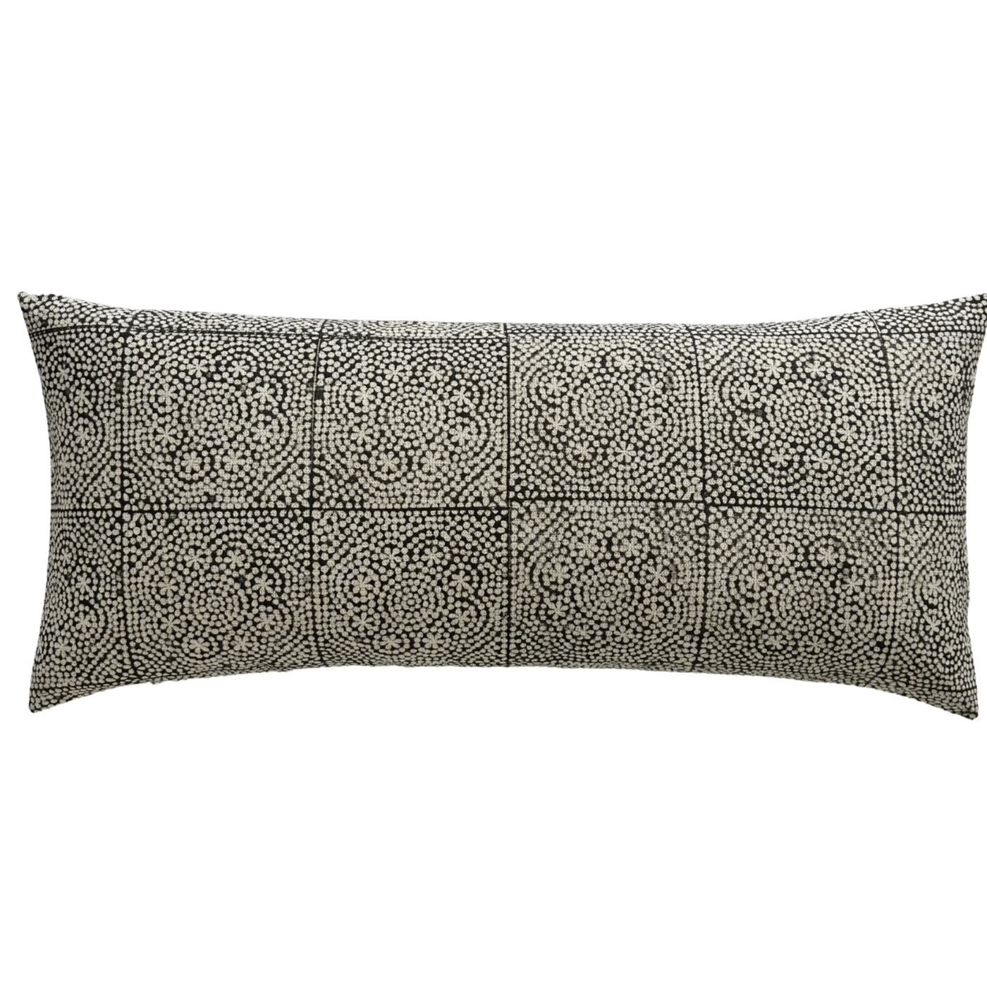 Sydney | Black Block-Printed Linen Pillow Cover
