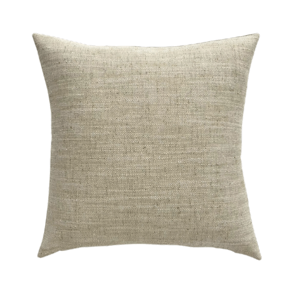 Loren | Sand Woven Herringbone Texture Cotton Pillow Cover