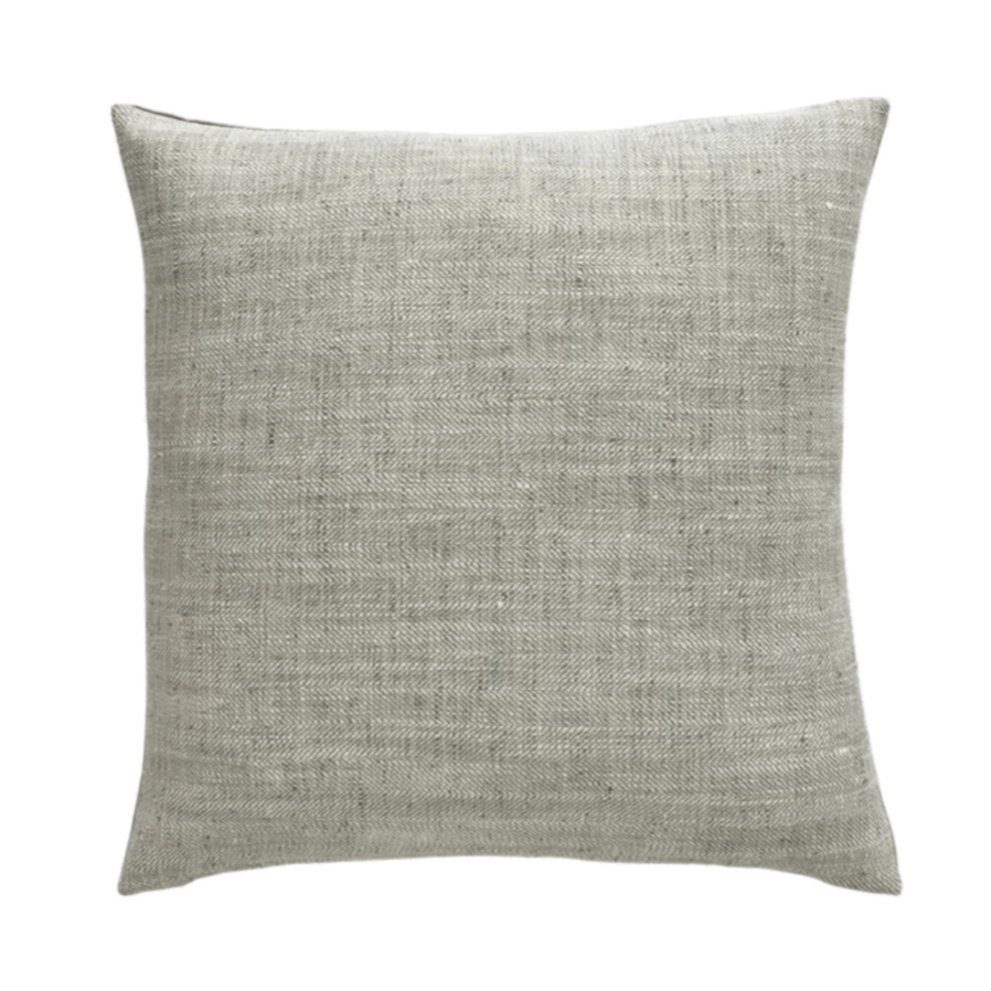 Jay | Silver Woven Herringbone Texture Cotton Pillow Cover