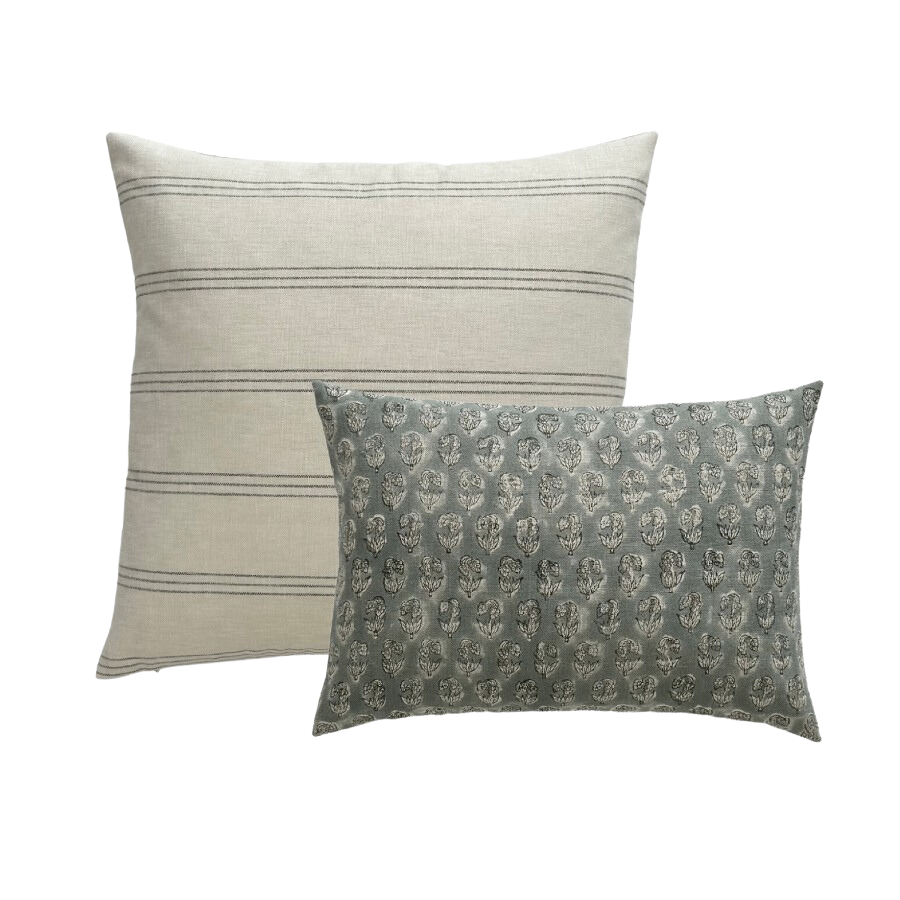 Douglas | Striped Woven Cotton Pillow Cover