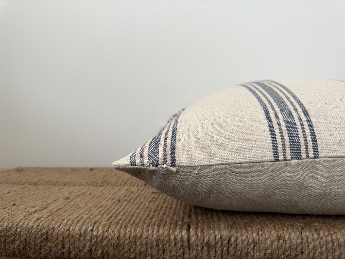 Christopher | Striped Grain Sack Cotton Pillow Cover