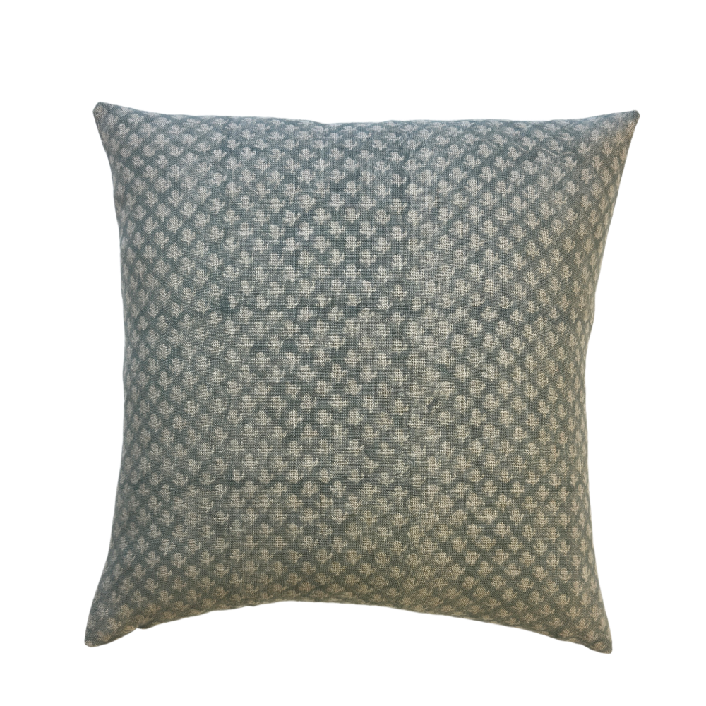 Mathilda | Mini Floral Block-Printed Linen Pillow Cover