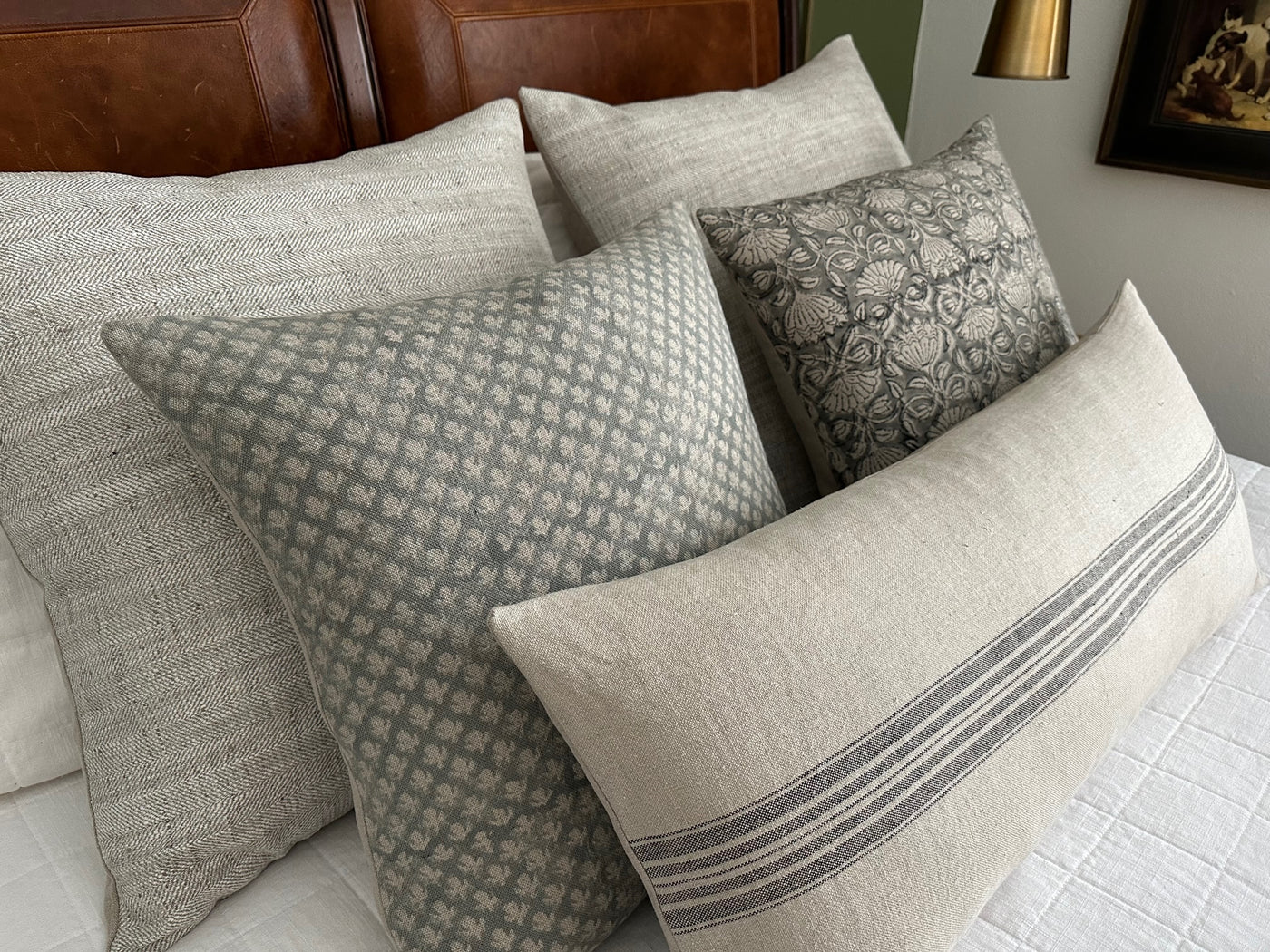 Jay | Silver Woven Herringbone Texture Cotton Pillow Cover