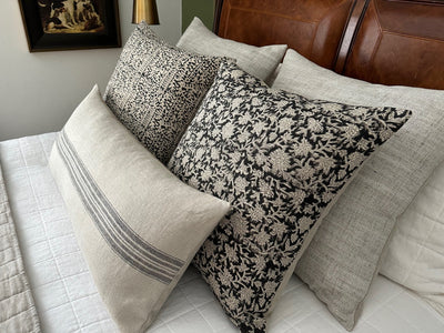 Jay | Silver Woven Herringbone Texture Cotton Pillow Cover