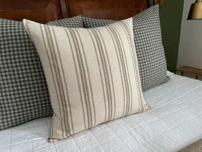 Ernest | Striped Grain Sack Cotton Pillow Cover