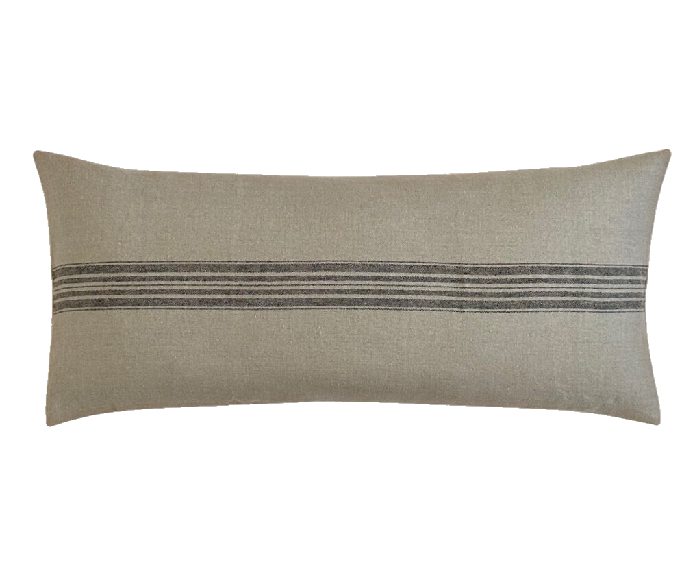 Benjamin | Striped Grain Sack Cotton Pillow Cover