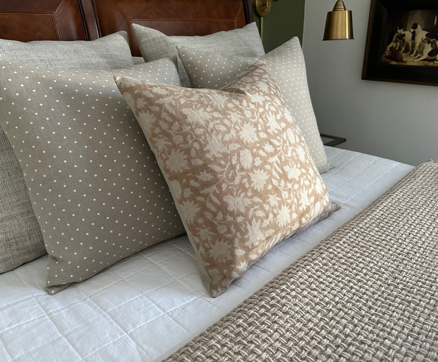 Dottie | Polka Dot Washed Linen Pillow Cover