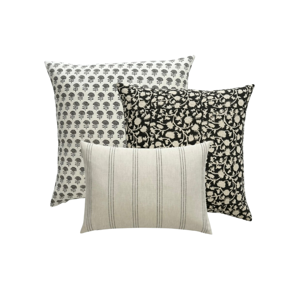 Arthur | Striped Woven Cotton Pillow Cover