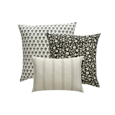 Arthur | Striped Woven Cotton Pillow Cover