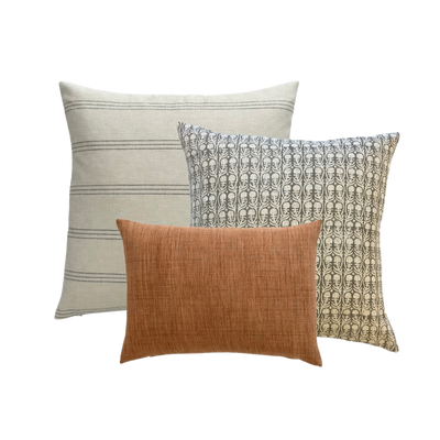 Douglas | Striped Woven Cotton Pillow Cover